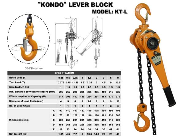 Pa Lăng xích lắc tay 3 tấn Kondotec