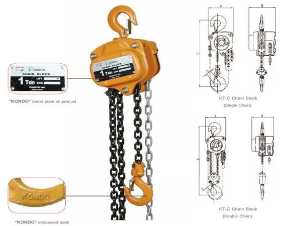 Pa lăng xích kéo tay 500kg Kondotec