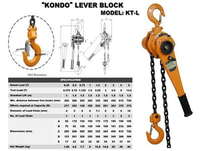 Pa Lăng xích lắc tay 2 tấn Kondotec