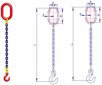 Sling xích cẩu hàng 1 chân Kawasaki 6mm 2